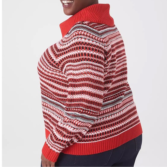 LANE BRYANT COWL NECK SWEATER. SIZE 18-20 LONG SLEEVE HOLIDAY COZY KNIT SWEATER. - Picture 10 of 14